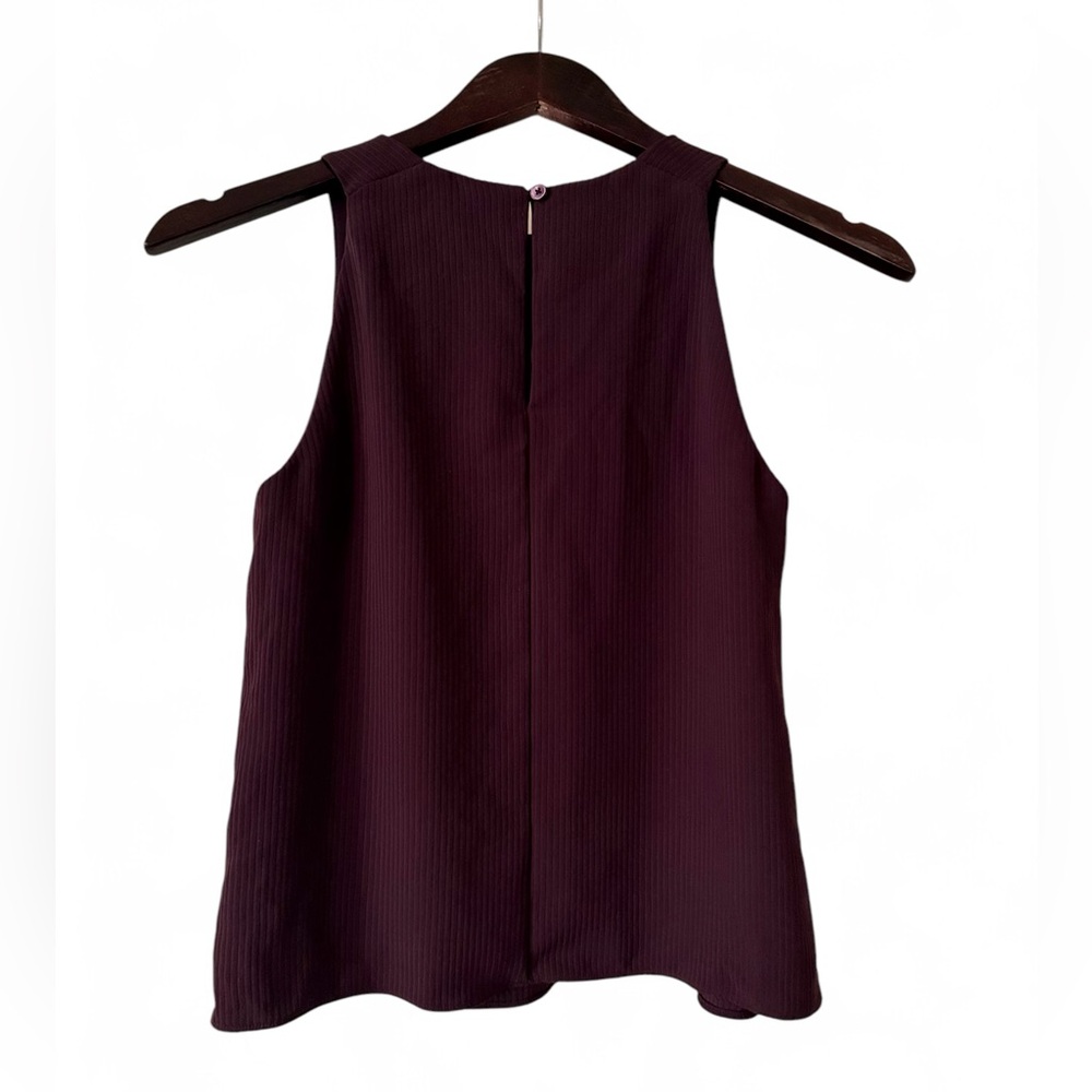 SOLD - Aritzia Babaton | Fine Japanese Fabric Blouse | Eggplant | Size XXS - Picture 4 of 7